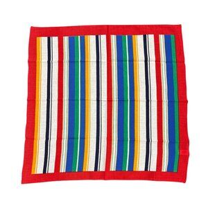 Vintage Baar and Beards Striped Textile Bandana Handkerchief Cotton Multicolor H